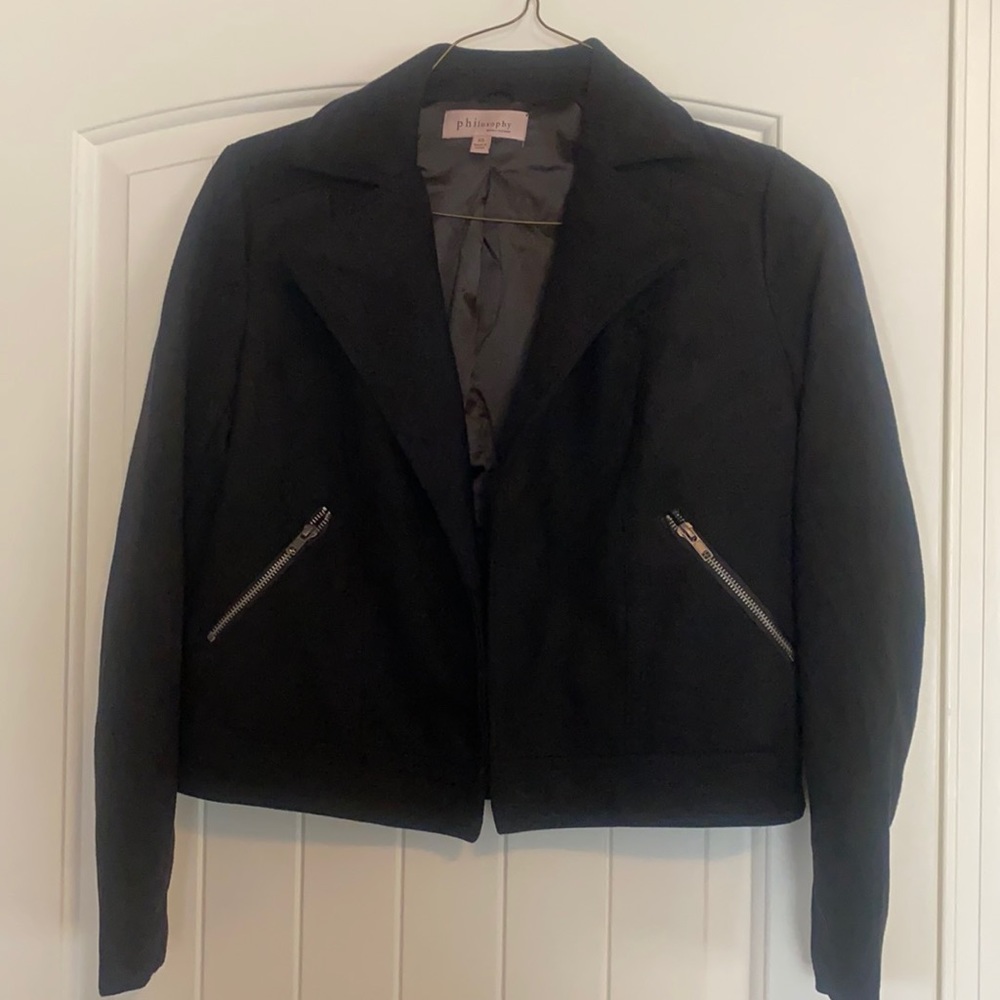Black philosophy jacket, suade like feel xsmall